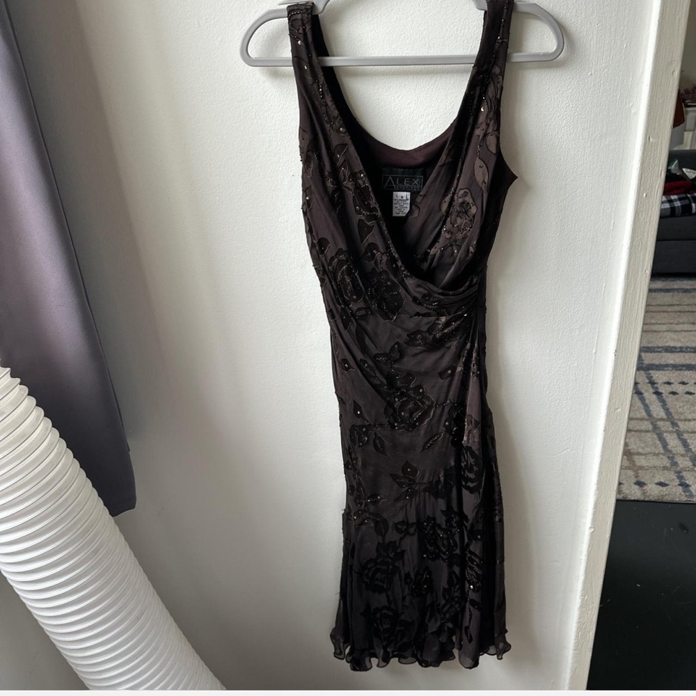 Alex Evenings Black Embellished Midi Dress